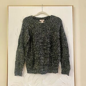 Women’s Chunky Black and Gray Knit Sweater